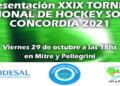 Este viernes se presenta el “XXIX Torneo Nacional de Hockey Social Concordia 2021”