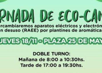 Educación más ambiente: eco canje en plaza 25 de mayo