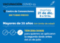 Vacunación Covid: tercera dosis para mayores de 35 años y segunda dosis para mayores de 18