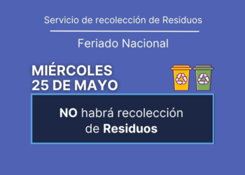 RECOLECCIÓN DE RESIDUOS DURANTE EL FERIADO POR EL 25 DE MAYO