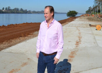 Bordet recorrió la obra en la Costanera Nebel de Concordia