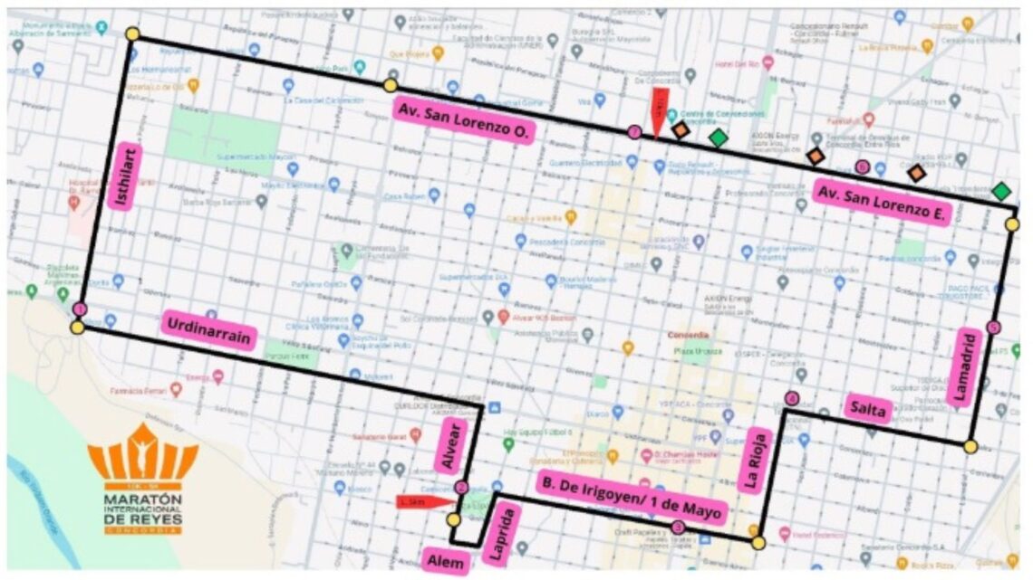 Circuito de la 45° edición de la Maratón Internacional de Reyes