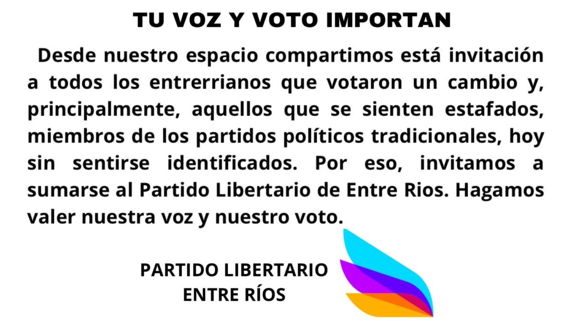 El Partido Libertario de Entre Ríos alzó la vos en favor del presidente y en contra de los gobernadores opositores