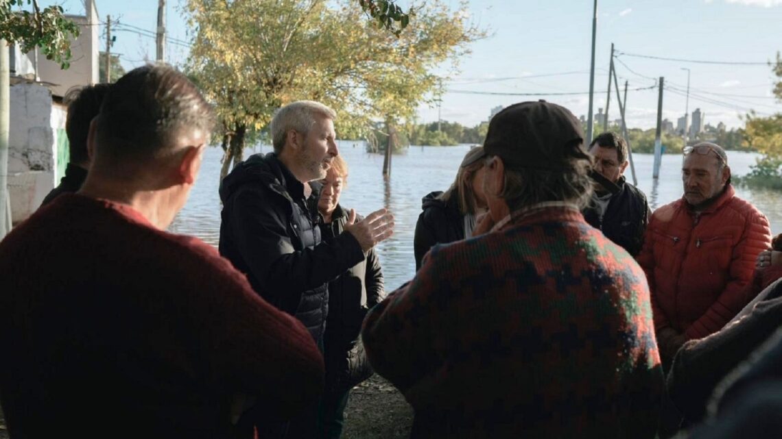Frigerio recorrió zonas inundadas en Concordia