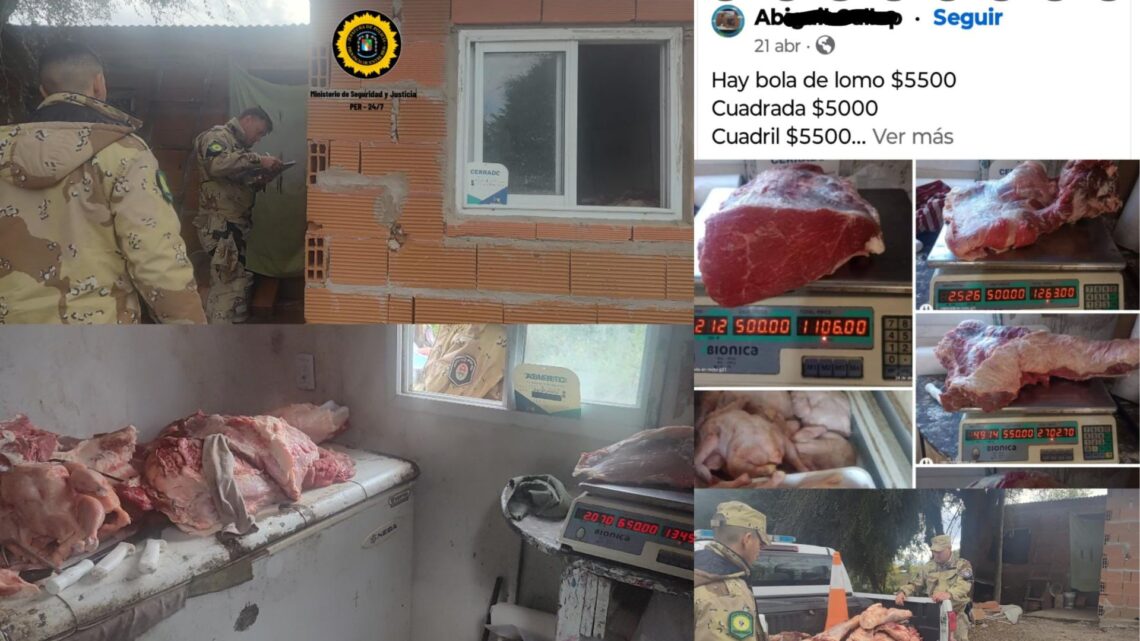 Ofrecían carne por facebook y la comercializaban en un improvisado kiosco