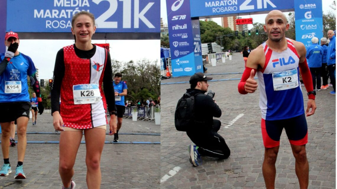 Gran actuación de los concordienses Greta Victoria Rodríguez y Martin Méndez en el medio Maratón de Rosario