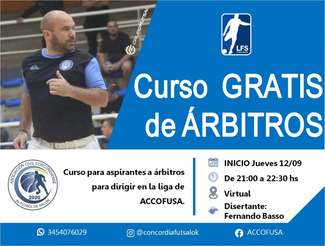 ESTA SEMANA SE PONDRÁ EN MARCHA EL CURSO GRATUITO PARA ASPIRANTES A ÁRBITROS DE FUTSAL