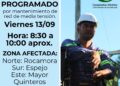 Hoy viernes también hay corte de energía por mantenimiento de la red