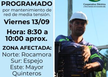 Hoy viernes también hay corte de energía por mantenimiento de la red