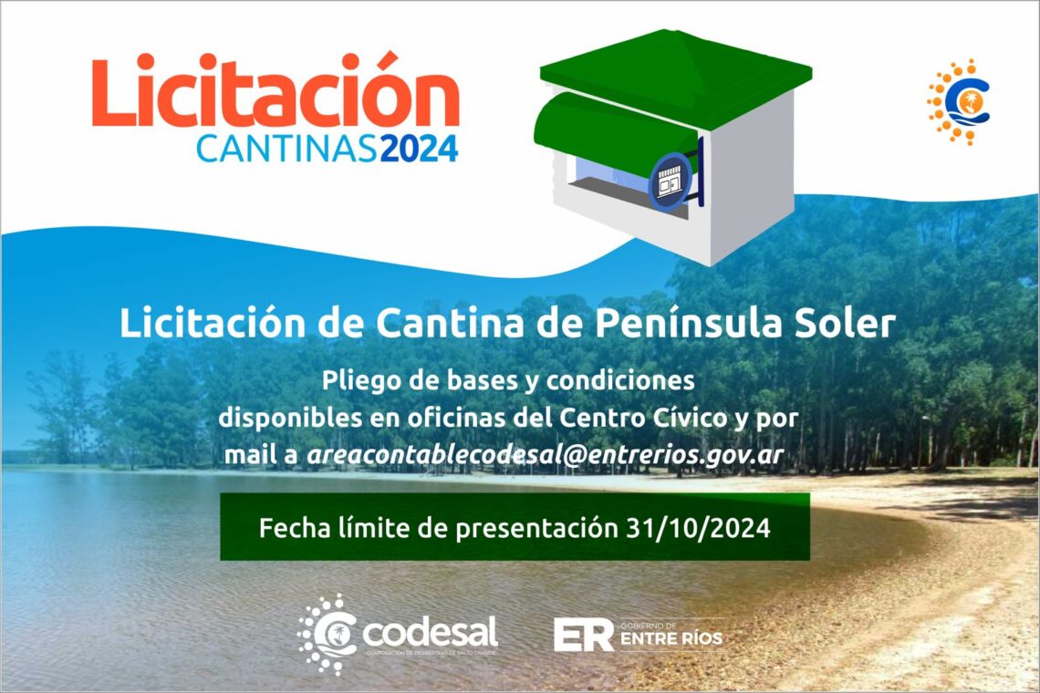 Llaman a licitación la concesión de cantina en el Perilago de Concordia