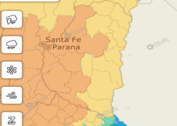 Emitieron alerta naranja y amarilla por lluvias y tormentas para toda la provincia