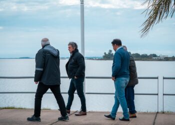 El Intendente Bravo recibió a Daneri y Galimberti de CTM y abordaron una amplia agenda de trabajo junto a Cecco y Cattani de CAFESG