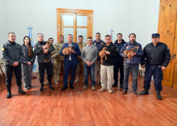 La Policía y el Servicio Penitenciario de Entre Ríos recibieron cachorros para reforzar la prevención de delitos