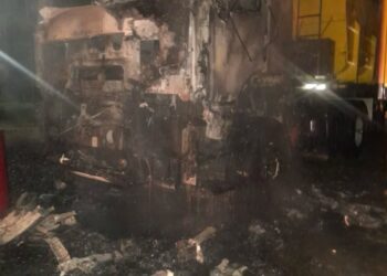 Incendio en un camión en la zona de «El Martillo»