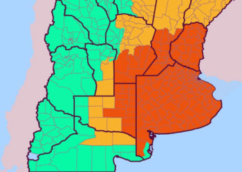 Rige alerta naranja para este sábado por tormentas fuertes para toda Entre Ríos