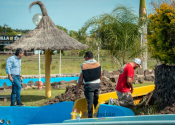 El Intendente Bravo recorrió los trabajos de mantenimiento que se realizan en el Parque Termal y Acuático