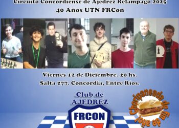 Se viene la gran Final KO del Circuito Concordiense de Ajedrez Relámpago 2025 “40 años UTN FRCon.”