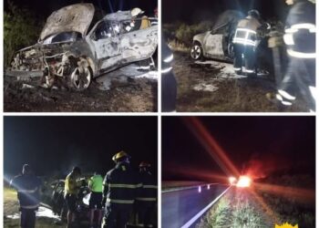 Incendio de vehículo en la Autovía Gervasio Artigas