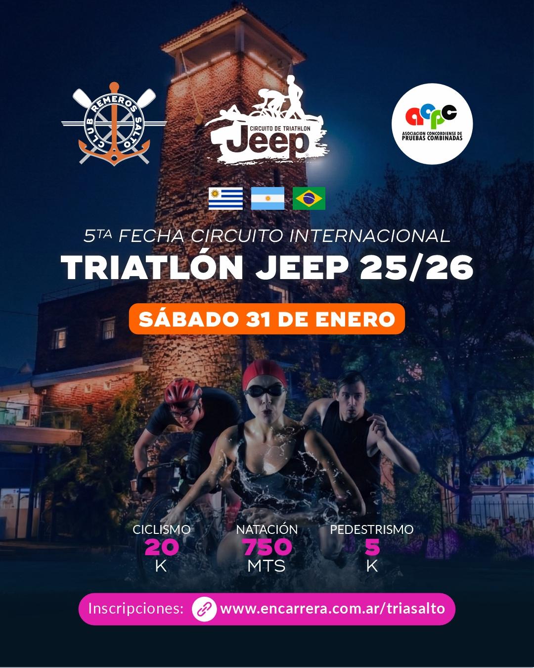 GRAN EXPECTATIVA POR UNA FECHA DEL TRIATLON JEEP EN SALTO QUE HARÁ HISTORIA