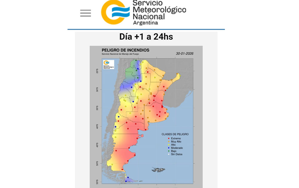 El gobierno provincial advierte sobre el riesgo extremo de incendios en Entre Ríos