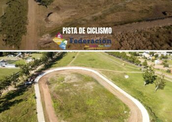 En Federación finalizó una nueva etapa, el volcado de hormigón, de la Pista de Ciclismo de la ciudad