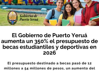 El Gobierno de Puerto Yeruá aumenta un 350% el presupuesto de becas estudiantiles y deportivas