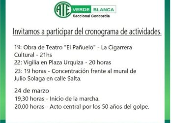 A.T.E. Concordia se suma a la Multisectorial en una agenda común por el 24 de Marzo