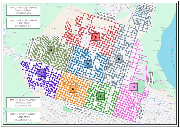 Días, horarios y zonas del nuevo esquema de recolección de residuos