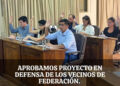 En Federación se aprobó el Proyecto del Bloque del PJ en defensa de los vecinos por el incremento en las tarifas eléctricas