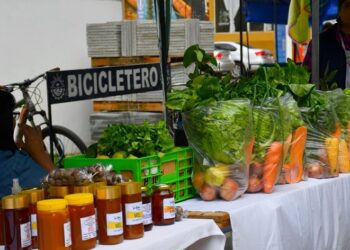 Feria de emprendedores de la economía social en plaza 25 de mayo