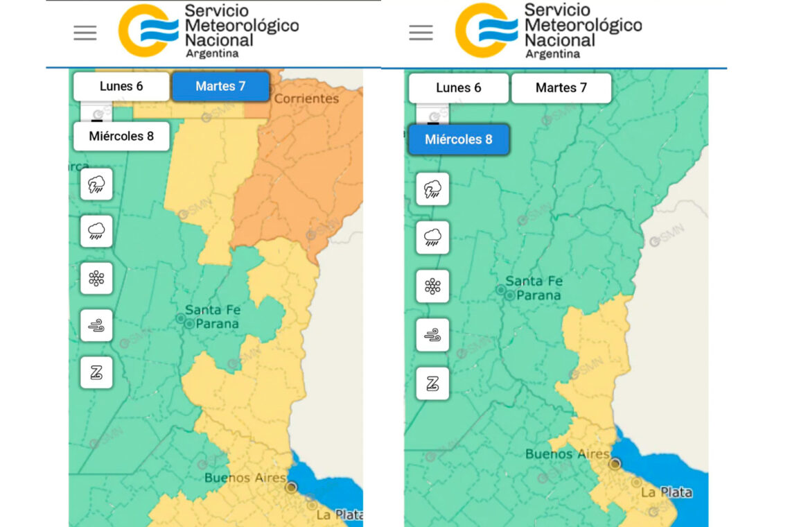 Defensa Civil emitió una alerta por lluvias y vientos intensos en gran parte del territorio provincial