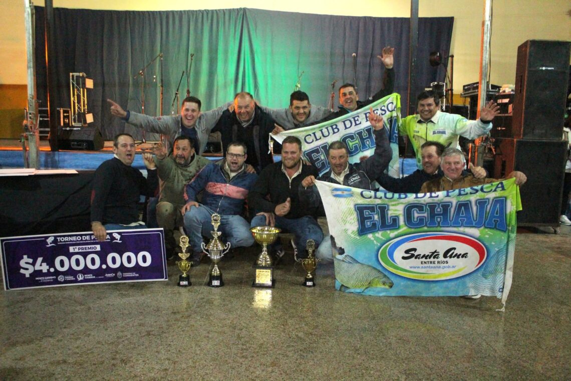 Histórico podio de los pescadores de Concordia en el Torneo de Pesca de Monte Caseros