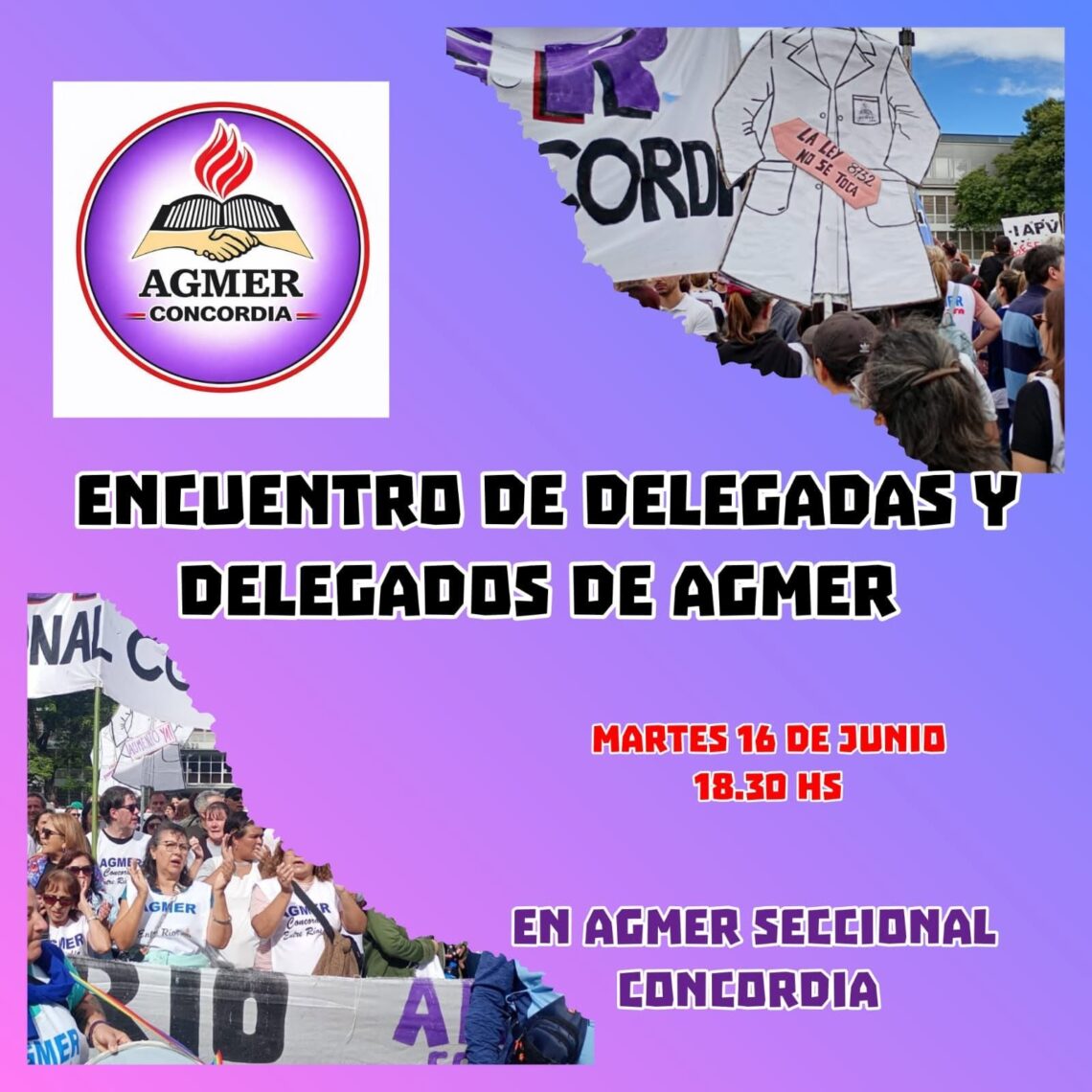 AGMER Concordia convoca a una importante reunión de delegados para este martes