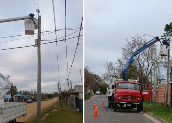 El Municipio realizó trabajos de iluminación y mantenimiento en barrios de la zona sur