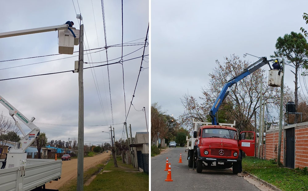 El Municipio realizó trabajos de iluminación y mantenimiento en barrios de la zona sur