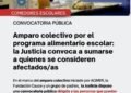 Amparo colectivo por el programa alimentario escolar: la Justicia convoca a quienes puedan estar alcanzados