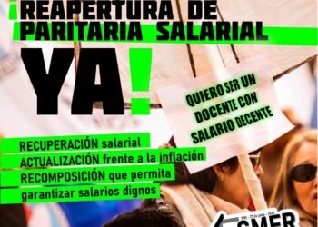 AGMER exige la apertura urgente de paritarias y denuncia pérdida del poder adquisitivo