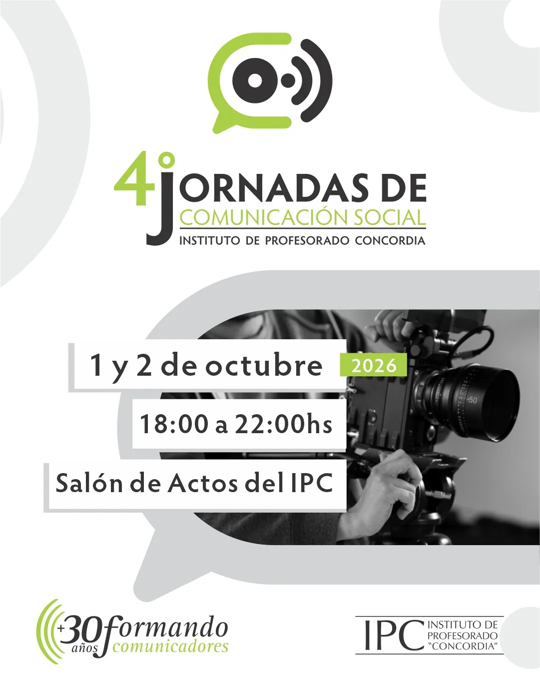 Este jueves comienzan las IV Jornadas de Comunicación Social del Instituto de Profesorado Concordia